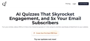 QuizWizard homepage