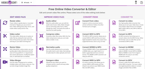 Video2Edit homepage