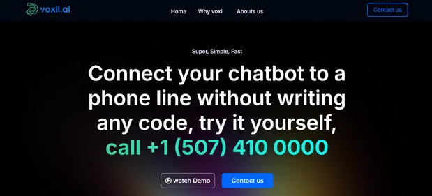 Voxil homepage