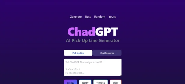 AI Pickup Lines homepage