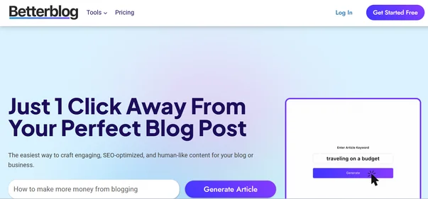 BetterBlog AI.homepage