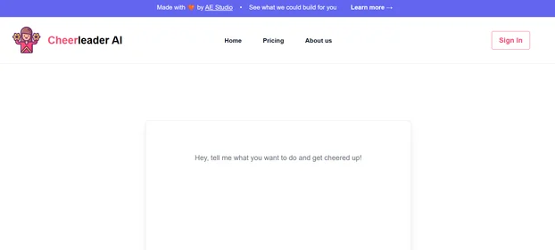 Cheerleader AI homepage