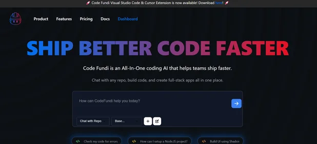 CodeFundi homepage