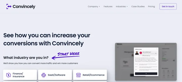 Convincely homepage