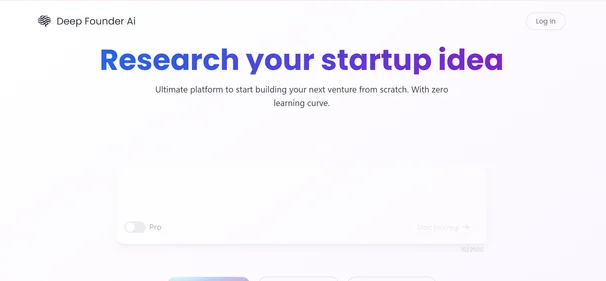 Deep Founder AI homepage