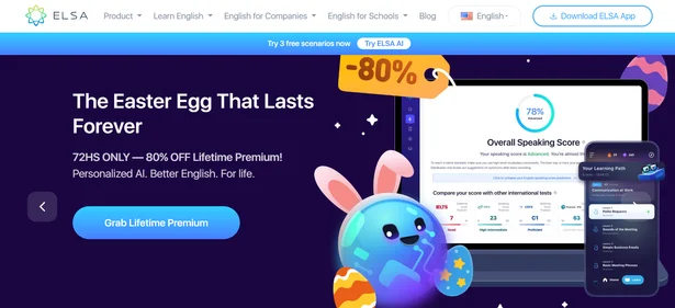 ELSA Speak homepage