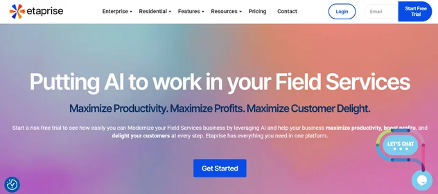 Etaprise homepage