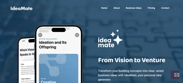 Ideamate AI homepage