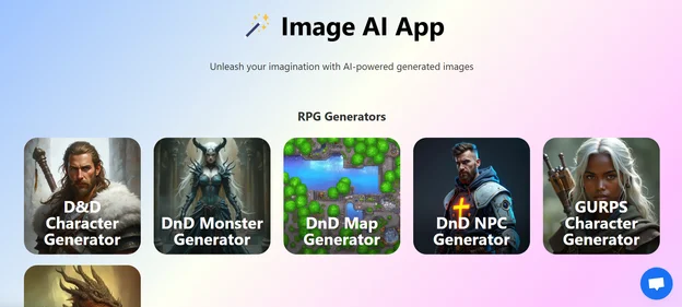 Image AI App homepage