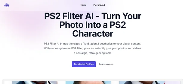 PS2 Filter AI homepage