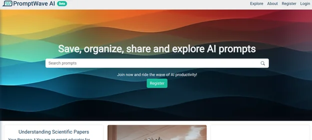 PromptWave AI homepage