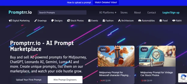 Promptrr AI homepage