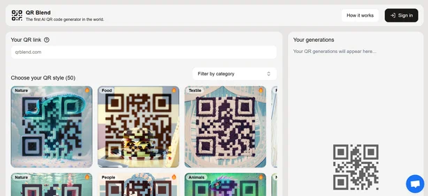 QRBlend homepage