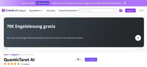 QuanticTarot AI homepage