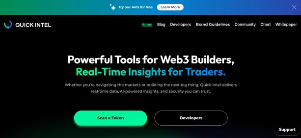 QuickIntel homepage