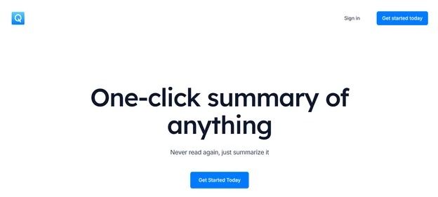 QuickRead AI homepage