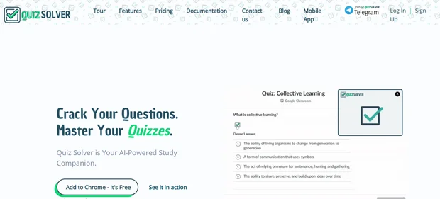 Quiz Solver AI homepage