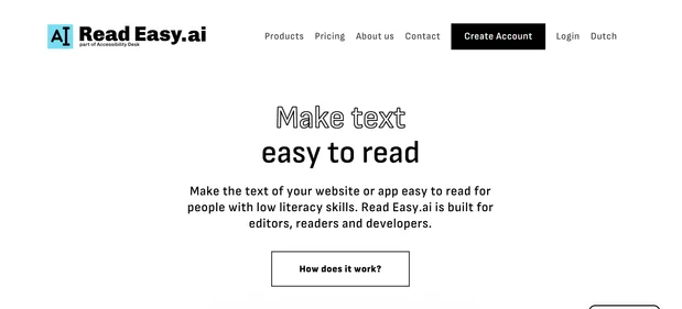 Read Easy AI homepage