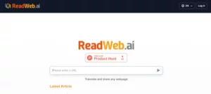 ReadWeb AI homepage
