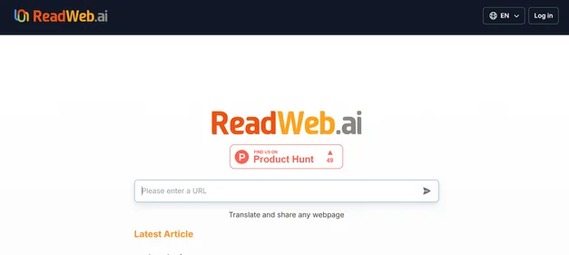 ReadWeb AI homepage