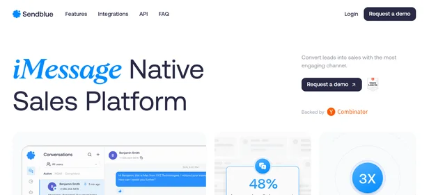 Sendblue homepage