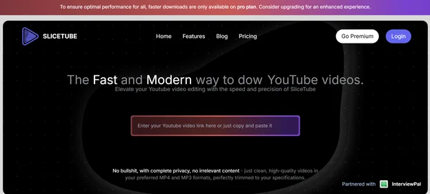 SliceTube homepage