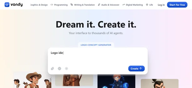 Vondy AI homepage