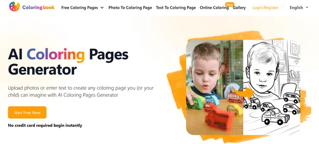 AI ColoringBook homepage