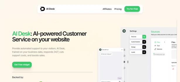 AI Desk Pro homepage