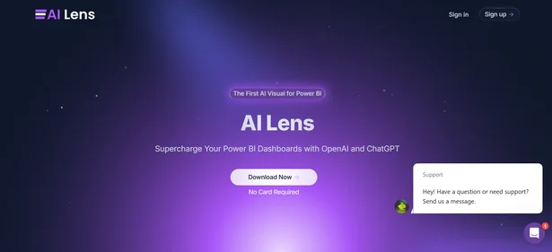 AI Lens for Power BI homepage