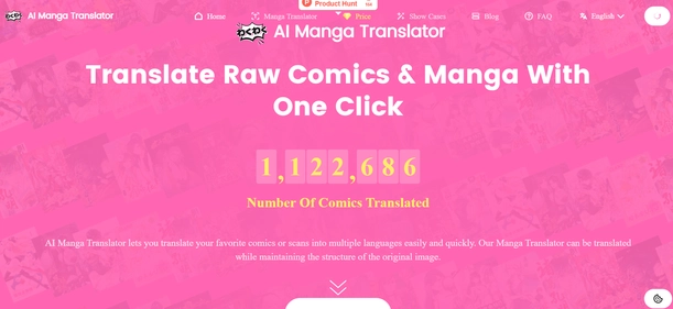 AI Manga Translator homepage