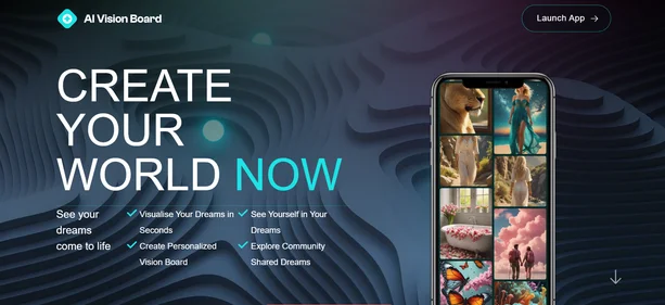AI VisionBoard homepage