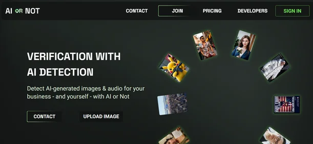 AI or Not homepage