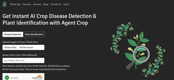 Agent Crop homepage