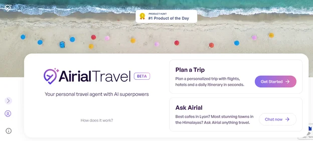 Airial homepage