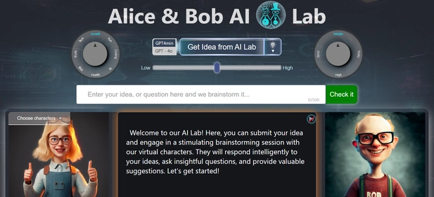 Alice Bob AI homepage