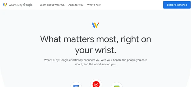 Android Wear homepage