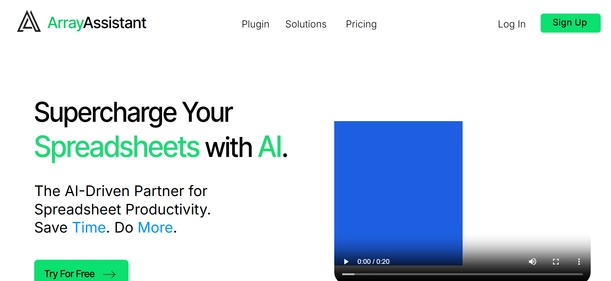 Array Assistant AI homepage