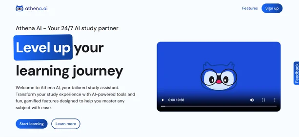 Athena AI homepage