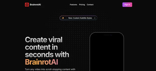 BrainrotAI homepage