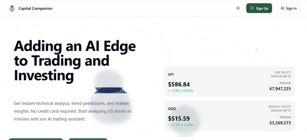 Capital Companion AI homepage