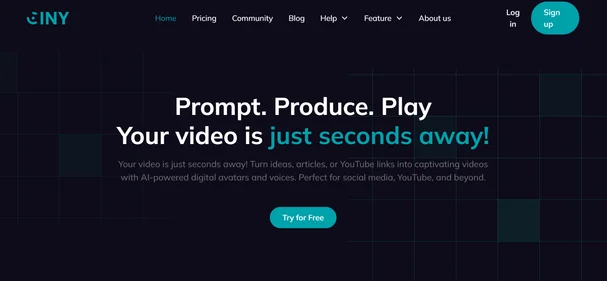 Ciny AI homepage