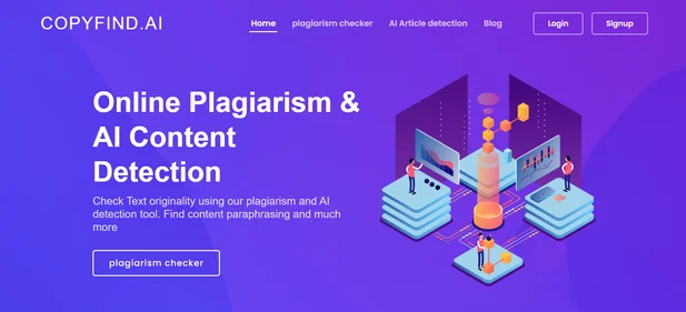Copyfind AI homepage