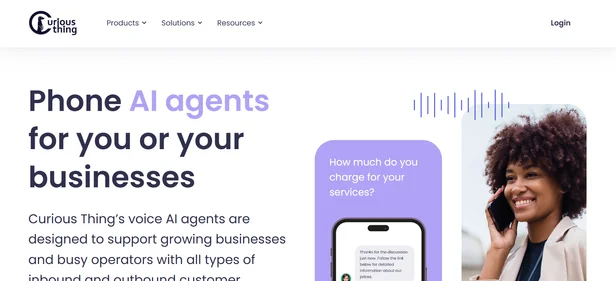Curious Thing AI homepage