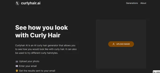 CurlyHair AI homepage