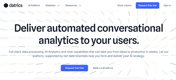 Datrics AI Analyst Builder homepage