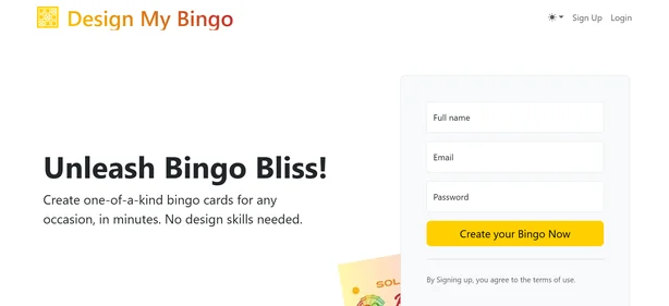 Design My bingo homepage