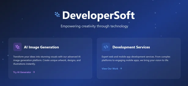 Developersoft homepage