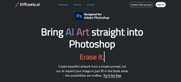 Diffusely AI homepage