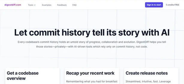 Digest Diff homepage